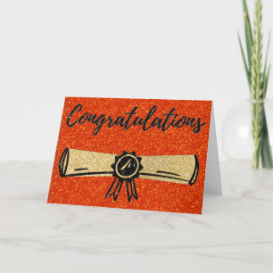Congratulations Glitter Diploma Graduation Card