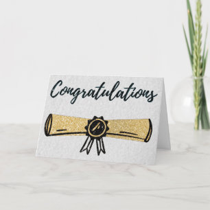 Congratulations Glitter Diploma Graduation Card