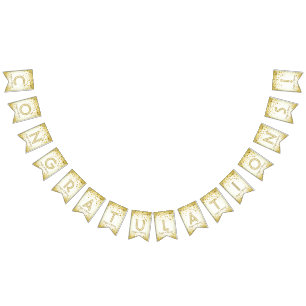 ☆CONGRATULATIONS☆ Gold Confetti Bunting Flags
