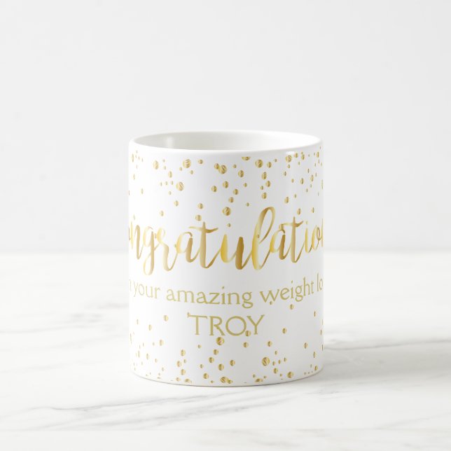 Congratulations Gold Diet Weight Loss Fitness Coffee Mug (Center)