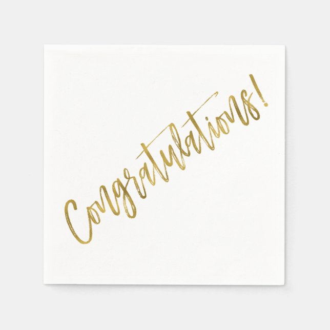 Congratulations Gold Foil Napkins (Front)