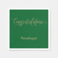 Congratulations Gold Glitter Typography on Green