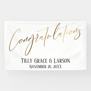 Congratulations Gold Handwriting Typography Banner
