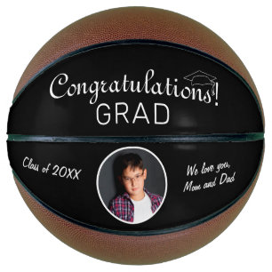 Congratulations Grad Black Graduation Photo  Basketball