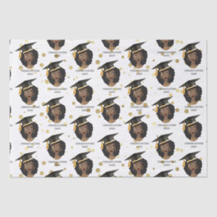 Congratulations Grad! Black Woman w/Graduation Cap Tissue Paper