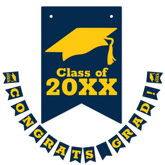 Congratulations Grad Blue and Gold Bunting Flags (Creator Uploaded)