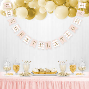 Congratulations Grad Blush Antique Gold Party Bunting Flags