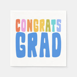 Congratulations Grad Cute Colourful Graduation Napkin