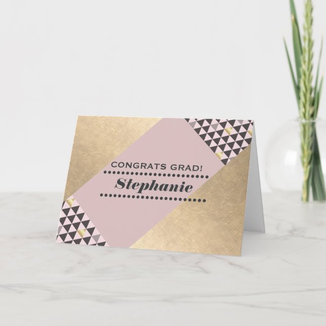 Congratulations Grad. Geometric Pattern Custom Card (Front)