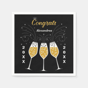Congratulations Grad Graduation Gold Custom Napkin