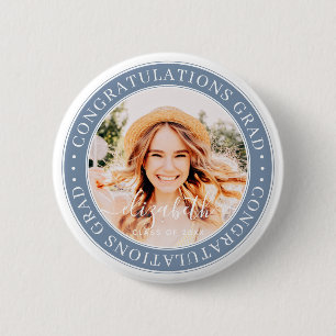 Congratulations Grad Modern Custom Photo 2 Inch Round Button
