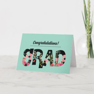 Congratulations Grad. Modern Floral Custom Card