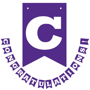 Congratulations Grad Purple and White Bunting Flags