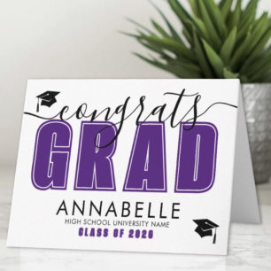 Congratulations Grad Purple Graduation Card