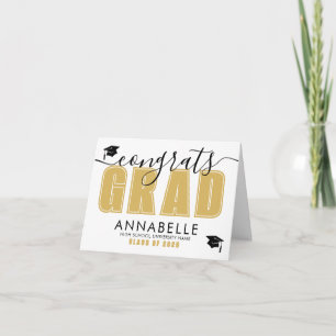 Congratulations Grad Yellow Gold Graduation Card