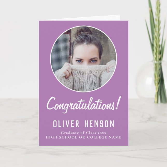 Congratulations Graduate 2 Photo Graduation Card (Front)