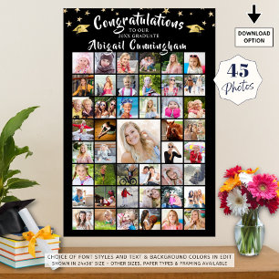 Congratulations Graduate 45 Photo Collage Poster