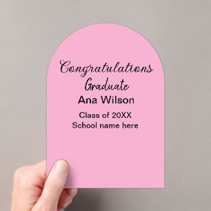 congratulations graduate add name class year schoo acrylic invitations