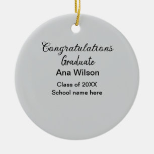 congratulations graduate add name class year schoo ceramic ornament