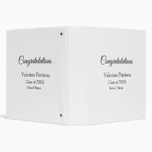 Congratulations graduate add school name simple mo binder