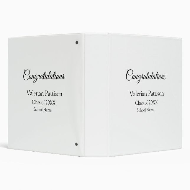Congratulations graduate add school name simple mo binder (Background)