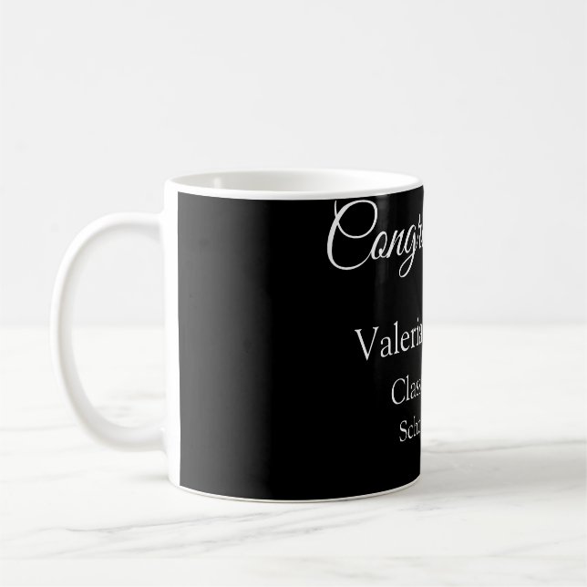 Congratulations graduate add school name simple mo coffee mug (Left)
