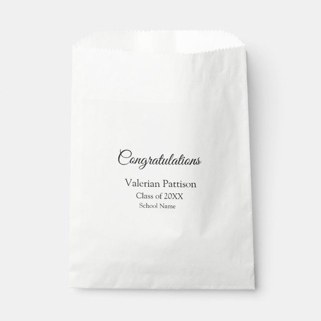 Congratulations graduate add school name simple mo favour bag (Front)