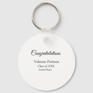 Congratulations graduate add school name simple mo keychain