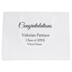Congratulations graduate add school name simple mo large gift bag
