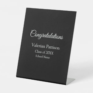 Congratulations graduate add school name simple mo pedestal sign