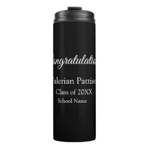 Congratulations graduate add school name simple mo thermal tumbler