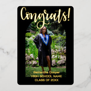 Congratulations Graduate Arch  Photo Graduation Foil Holiday Card
