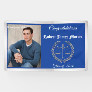 Congratulations Graduate Banner, Scales of Justice Banner