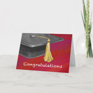 Congratulations Graduate Black and Red Card