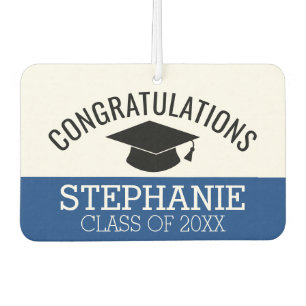 Congratulations Graduate - Blue Black Graduation Air Freshener