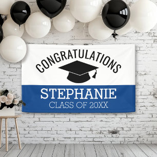 Congratulations Graduate - Blue Black Graduation Banner