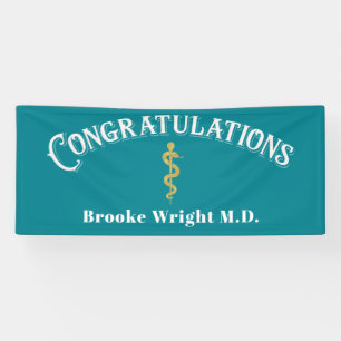 Congratulations Graduate Blue MD Doctor Banner