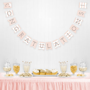 Congratulations Graduate Blush Pink Party Bunting Flags