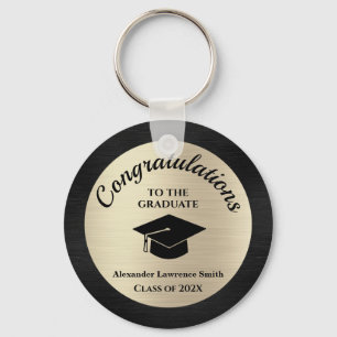 Congratulations Graduate Class of 2024 Black Gold Keychain
