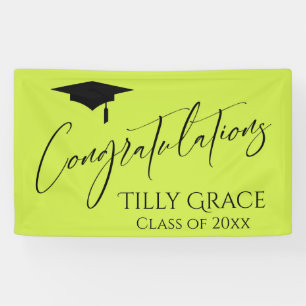 Congratulations Graduate Class of Lime Green Banner