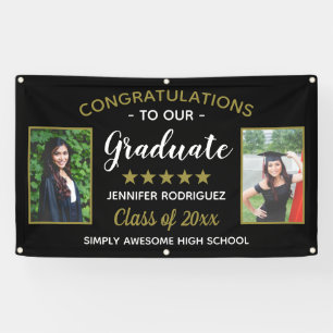 Congratulations Graduate Custom 2 Photo Graduation Banner