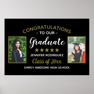Congratulations Graduate Custom 2 Photo Graduation Poster