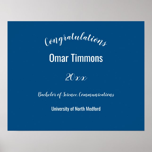 Congratulations Graduate Custom School and Year  Poster (Front)