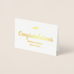 Congratulations Graduate Elegant Gold Foil Script Card