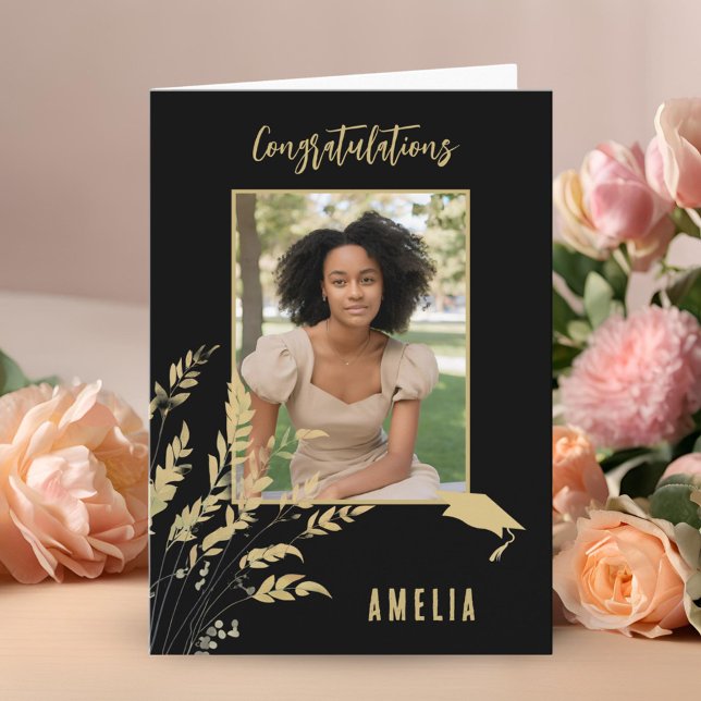 Congratulations Graduate Foliage Graduate Photo Card (Creator Uploaded)