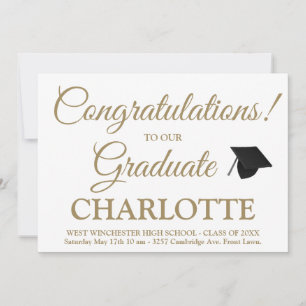 Congratulations graduate gold elegant graduation invitation