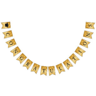 Congratulations Graduate Gold Sparkle Graduation Bunting Flags