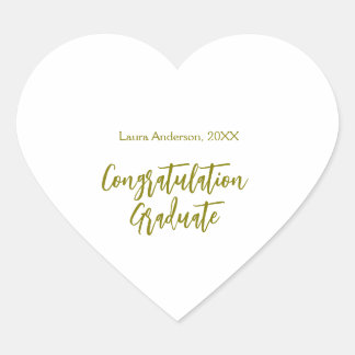 Congratulations graduate golden name class 20XX si Heart Sticker