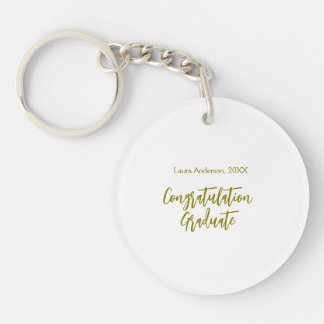 Congratulations graduate golden name class 20XX si Keychain