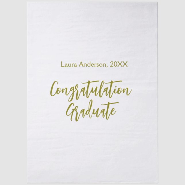 Congratulations graduate golden name class 20XX si Tissue Paper (Front)